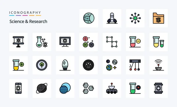 Science Line Filled Style Icon Pack — Stock Vector