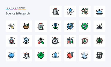 25 Bilim Satırı Doldurulmuş Biçim simgesi paketi