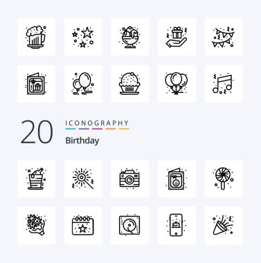Doğum günü kutlaması birası gibi 20 doğum günü ikonu paketi