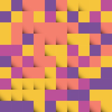 Sarı ve Turuncu soyut kareler poster broşürü için arkaplan tasarımı