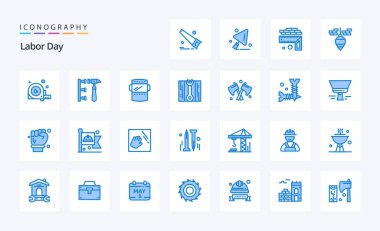 25 İşçi Bayramı Mavi simge paketi