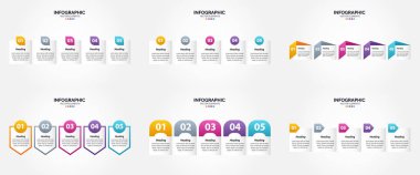 Bu vektör illüstrasyon seti reklam için bilgi grafikleri oluşturmak için mükemmeldir. Broşürler. El ilanları. ve dergiler.