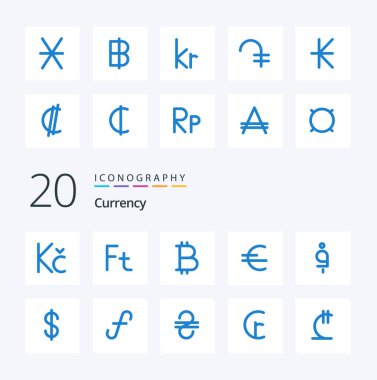 20 Para Birimi Mavi Renk simgesi Bir dolarlık Afgan finansmanı gibi