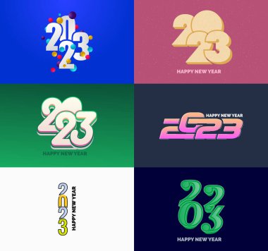 2023 Büyük Koleksiyonu Mutlu Yeni Yıl Sembolleri 2023 iş günlüğü kapağı dilekleriyle