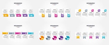 Vektör illüstrasyon bilgileri. İlan broşürü ve dergi için düz tasarım seti