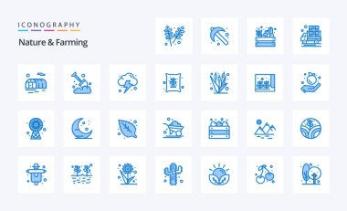 25 Nature And Farming Blue ikon paketi