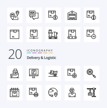 Teslimat gibi 20 Sevkiyat ve Lojistik Satır simgesi çevrimiçi lojistik ekle