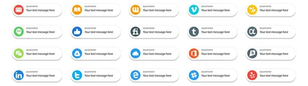 Social Media Follow Button Text Place Office Google Drive Hangouts — Stock Vector