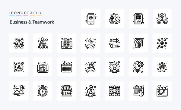 Business Und Teamwork Line Icon Pack — Stockvektor