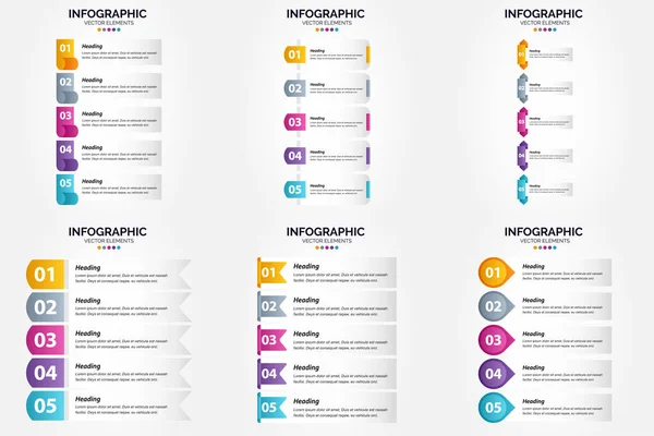 Questo Set Infografiche Vettoriali Ideale Pubblicizzare Tua Attività Brochure Volantini — Vettoriale Stock