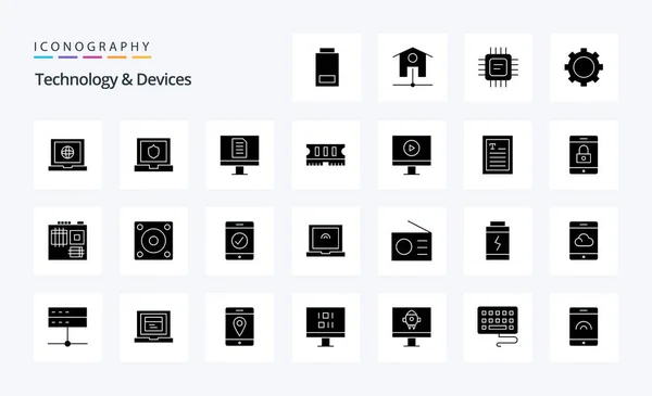 Devices Solid Glyph Icon Pack — Stock Vector