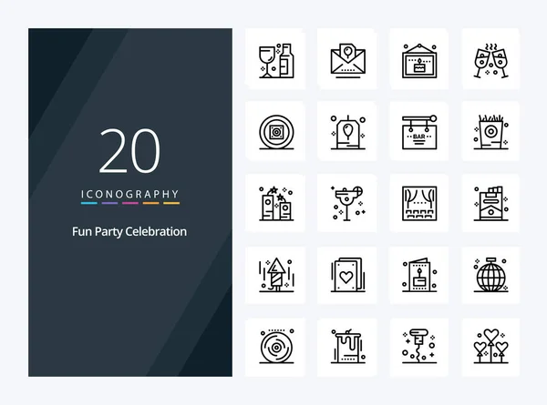 Party Outline Icon Presentation — Stock Vector