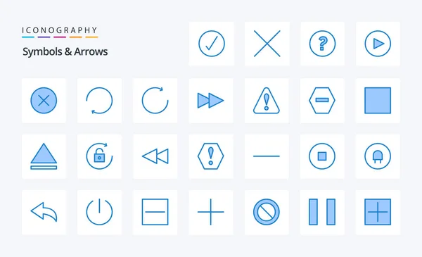 Symboles Flèches Pack Icône Bleu — Image vectorielle