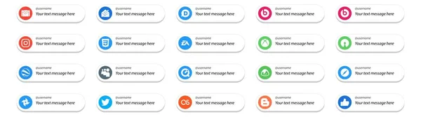 Social Media Follow Button Und Text Place Safari Quicktime Elektronik — Stockvektor