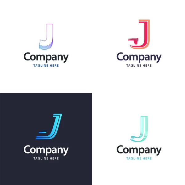 字母J大标志包装设计创意现代标志设计为您的业务 — 图库矢量图片
