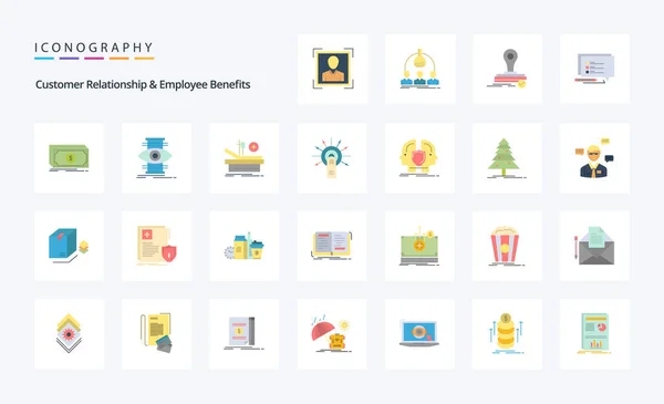 Customer Relationship Employee Benefits Flat Color Icon Pack — Stockový vektor
