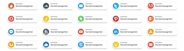 Social Media Follow Button Text Place Video Fiverr Question Messenger — Stock Vector