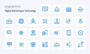 25 Dijital Pazarlama ve Teknoloji Mavi simgesi