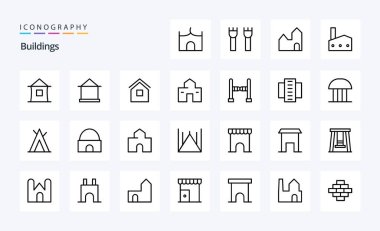 25 Yapı Çizgisi simgesi paketi