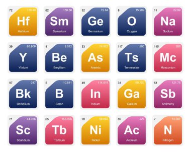 Simge Paketi Tasarımı elementlerinin 20 Preiyodik tablosu