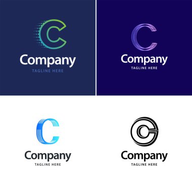 C Harfi Büyük Logo Paket Tasarımı Modern Logo Tasarımı İşiniz için