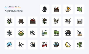 25 Nature And Farming Line Doldurulmuş Biçim Paketi