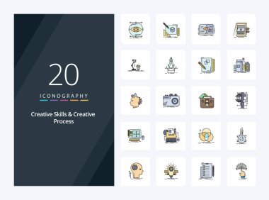 20 Yaratıcı Yetenek ve Yaratıcı Süreç satırı sunum için simgeyi doldurdu