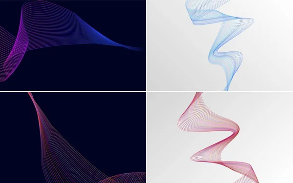 用这一组4个矢量波背景为您的项目添加一个现代的天赋 — 图库矢量图片
