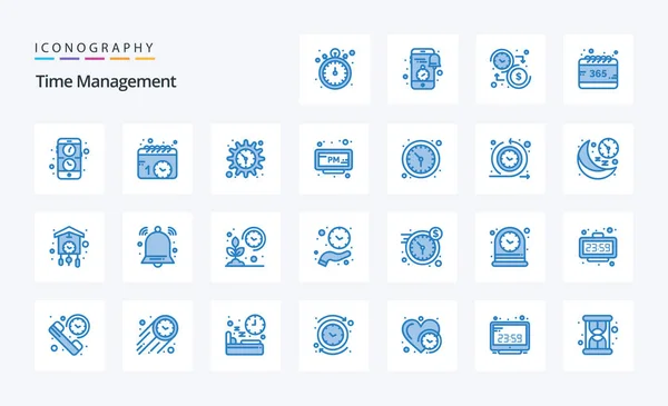 Time Management Blue Icon Pack — Stock Vector