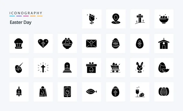 Easter Solid Glyph Icon Pack — Stock Vector