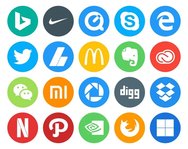 Social Media Icon Pack Mit Xiaomi Das Ist Nicht Der — Stockvektor
