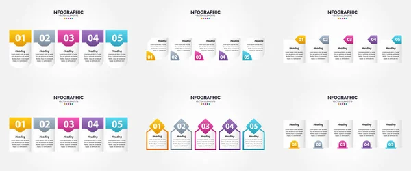 Questo Set Infografiche Vettoriali Ideale Pubblicizzare Tua Attività Brochure Volantini — Vettoriale Stock