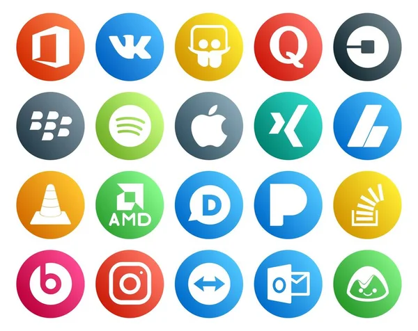 Social Media Icon Pack Including Amd Media Blackberry Vlc Adsense — Stock Vector