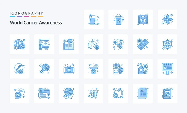 World Cancer Awareness Blue Icon Pack — Stockvektor