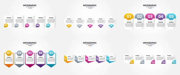 Tento Vektorový Infografický Set Ideální Pro Reklamu Vaše Podnikání Brožurách — Stockový vektor