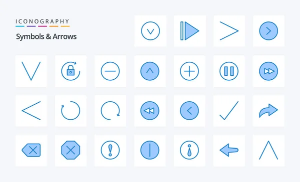 Symboles Flèches Pack Icône Bleu — Image vectorielle