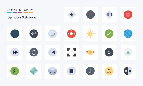 Symbols Arrows Flat Color Icon Pack — Stock Vector