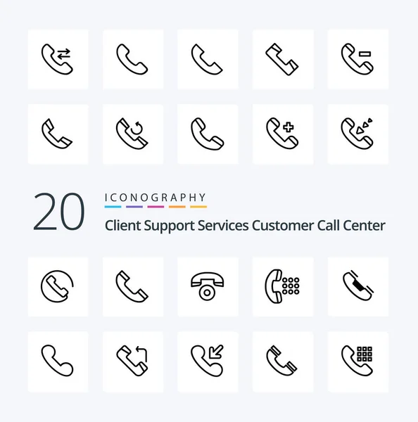 Call Line Icon Pack Call Phone Call Contact Mobile — Stock Vector