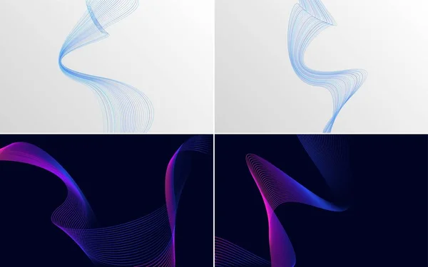 洗練されたエレガントなデザインのための現代的な波曲線抽象的なベクトル背景 — ストックベクタ