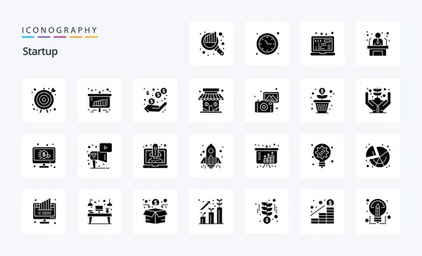 Startup Solid Glyph Icon Pack — Stockvektor