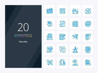 Sunum için 20 Güzel Sanatlar Mavi Renk simgesi