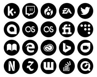 Bing dahil 20 Sosyal Medya Simgesi Paketi. cc. Allo 'yu Google' la. yaratıcı bulut. ibooks