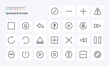 25 Sembol Ok Çizgisi Simgesi Paketi