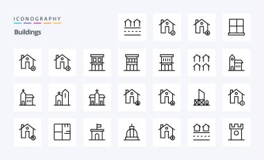 25 Yapı Çizgisi simgesi paketi
