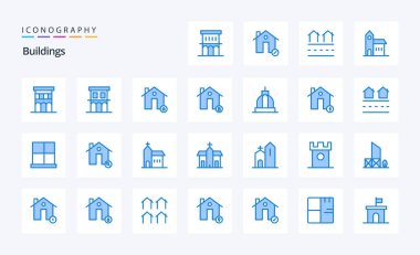 25 Bina Mavi simge paketi