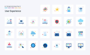 25 Kullanıcı Deneyimi Düz Renk Paketi