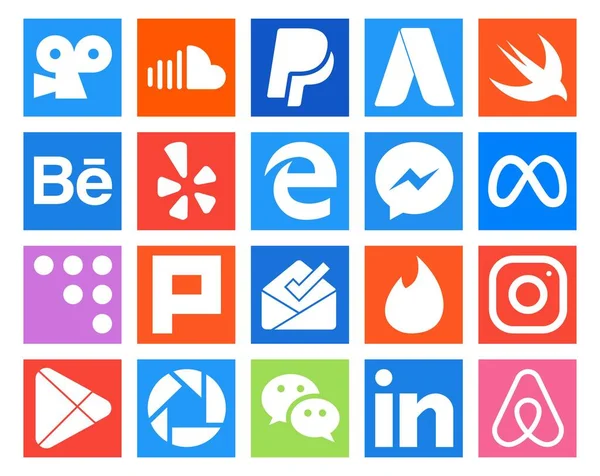 Social Media Icon Pack Inclusief Instagram Inbox Schreeuw Pluralisme Facebook — Stockvector