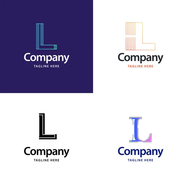 Lettera Big Logo Pack Design Creativo Loghi Moderni Design Tua — Vettoriale Stock
