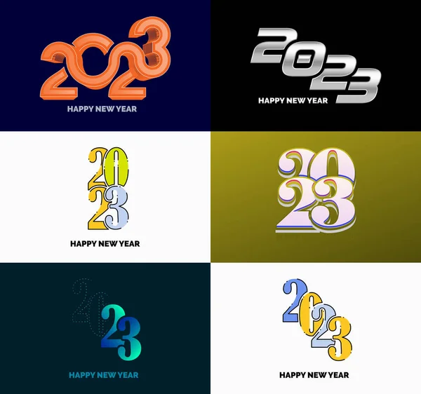 大套2023新年快乐标志文字设计2023数字设计模板 — 图库矢量图片