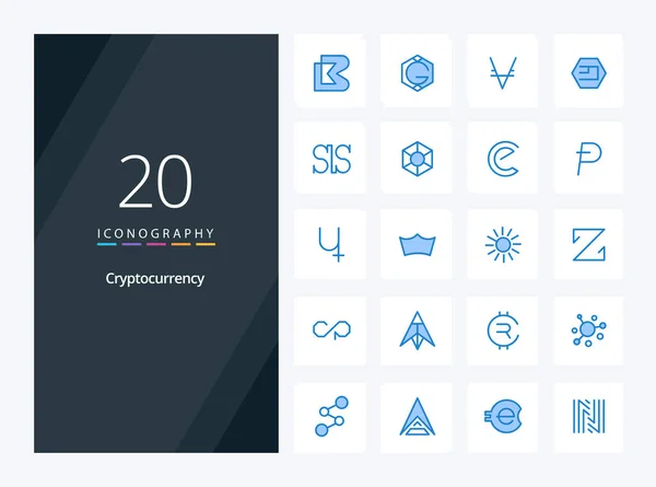 Cryptocurrency Icona Colore Blu Presentazione — Vettoriale Stock